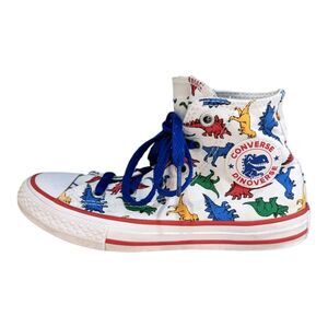 Converse Dinoverse white blue dino dinosaur trex high top sneakers kids size 1